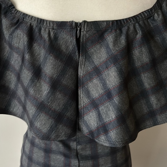 Lulu's Small Town Girl Plaid Off Shoulder Bodycon Mini Dress - Picture 5 of 10